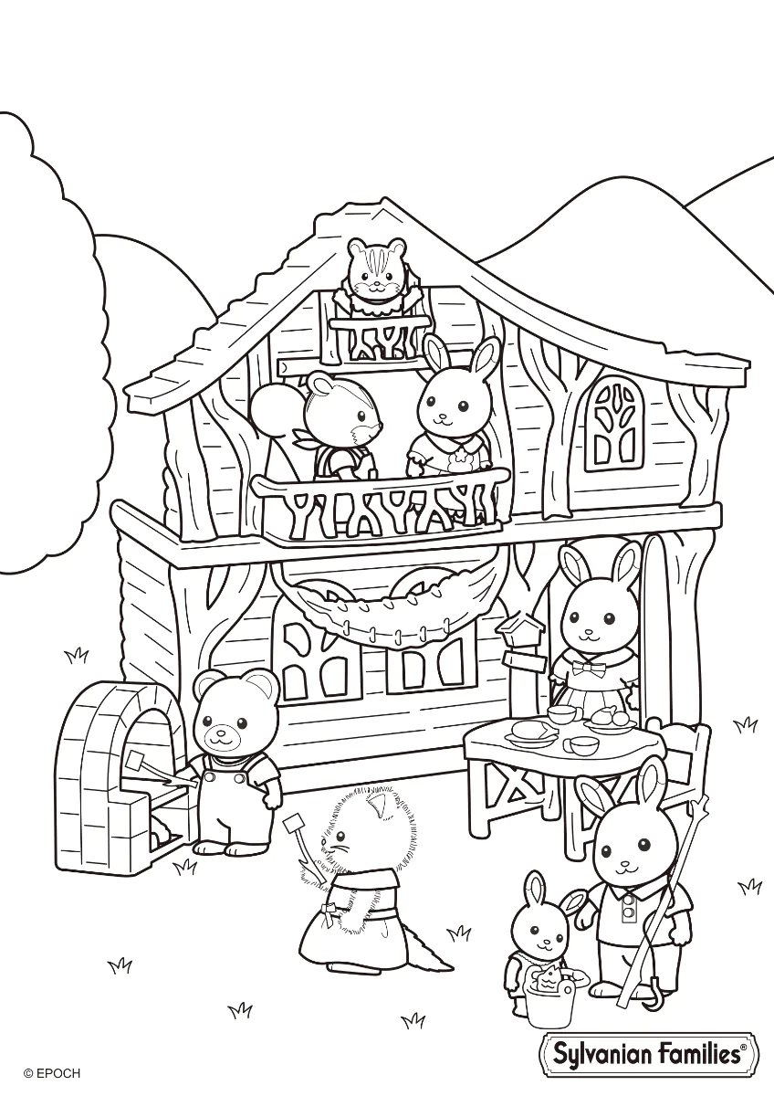 treehouse colouring